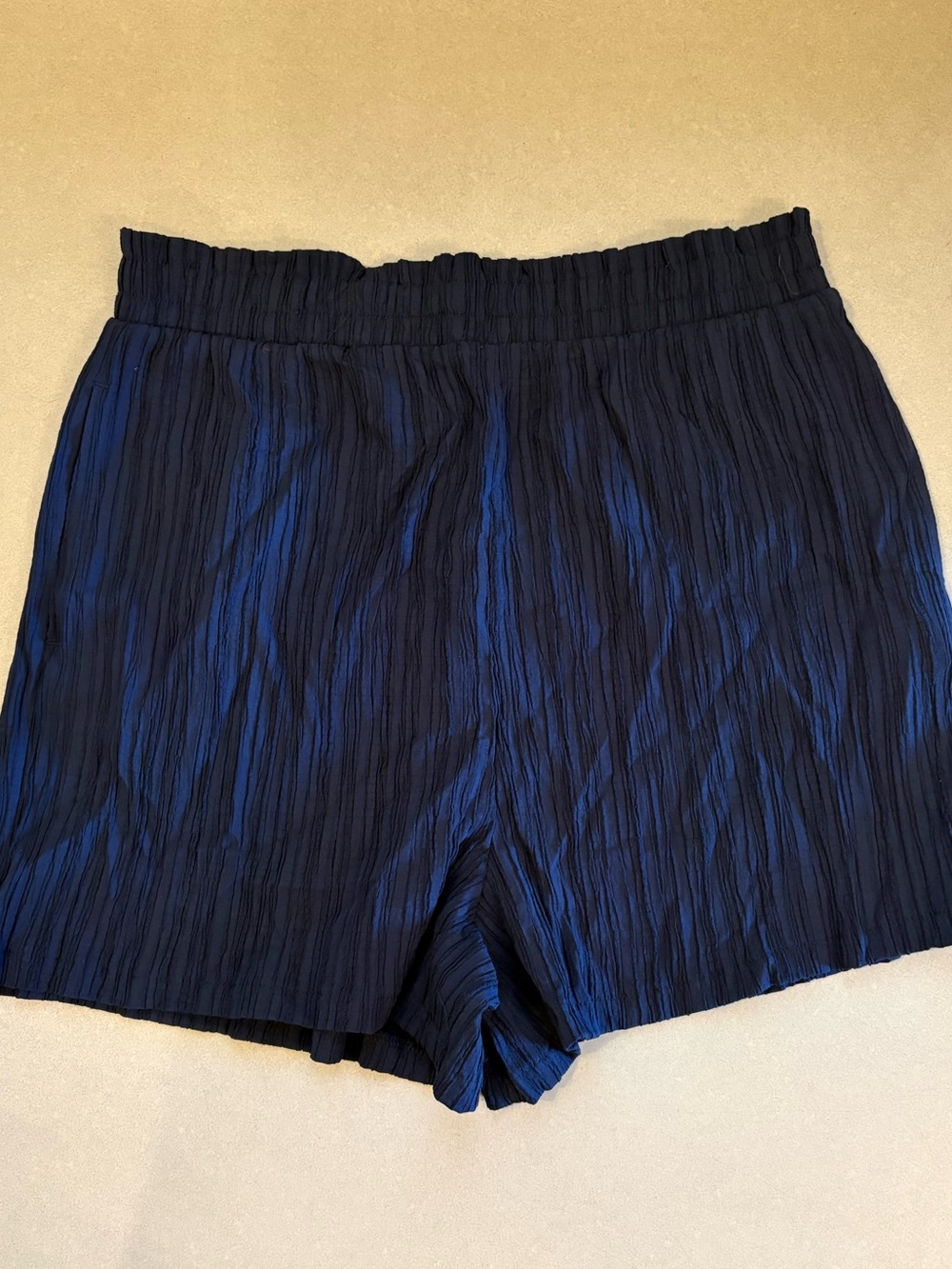 NWT Navy Blue Crinkle Texture Shorts